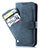 Leather Case Stands Flip Cover Holder S06D for Samsung Galaxy S20 Plus 5G Blue