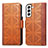 Leather Case Stands Flip Cover Holder S06D for Samsung Galaxy S22 Plus 5G