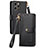 Leather Case Stands Flip Cover Holder S07D for Apple iPhone 13 Pro Black