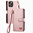 Leather Case Stands Flip Cover Holder S07D for Apple iPhone 13 Pro Pink