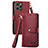 Leather Case Stands Flip Cover Holder S07D for Apple iPhone 13 Pro Red