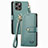 Leather Case Stands Flip Cover Holder S07D for Apple iPhone 14 Pro Max Green