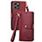 Leather Case Stands Flip Cover Holder S07D for Apple iPhone 14 Pro Max Red