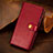 Leather Case Stands Flip Cover Holder S07D for Google Pixel 5 XL 5G Red