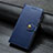 Leather Case Stands Flip Cover Holder S07D for Xiaomi Redmi 10X 5G Blue
