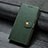 Leather Case Stands Flip Cover Holder S07D for Xiaomi Redmi 9 Green