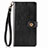 Leather Case Stands Flip Cover Holder S07D for Xiaomi Redmi Note 9 Black