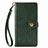 Leather Case Stands Flip Cover Holder S07D for Xiaomi Redmi Note 9 Green