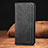 Leather Case Stands Flip Cover Holder S08D for Xiaomi Redmi 9T 4G Black