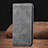 Leather Case Stands Flip Cover Holder S08D for Xiaomi Redmi 9T 4G Gray