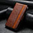 Leather Case Stands Flip Cover Holder S10D for Huawei Honor X10 Max 5G Brown