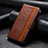 Leather Case Stands Flip Cover Holder S10D for Huawei Nova Y91 Brown