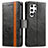 Leather Case Stands Flip Cover Holder S10D for Samsung Galaxy S21 Ultra 5G Black