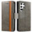 Leather Case Stands Flip Cover Holder S10D for Samsung Galaxy S21 Ultra 5G Gray