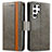 Leather Case Stands Flip Cover Holder S10D for Samsung Galaxy S22 Ultra 5G Gray
