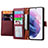 Leather Case Stands Flip Cover Holder S15D for Samsung Galaxy S22 Plus 5G