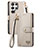 Leather Case Stands Flip Cover Holder S15D for Samsung Galaxy S22 Ultra 5G Gray