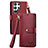 Leather Case Stands Flip Cover Holder S15D for Samsung Galaxy S22 Ultra 5G Red