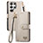 Leather Case Stands Flip Cover Holder S15D for Samsung Galaxy S23 Ultra 5G Gray