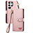 Leather Case Stands Flip Cover Holder S15D for Samsung Galaxy S23 Ultra 5G Pink