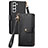 Leather Case Stands Flip Cover Holder S15D for Samsung Galaxy S25 5G Black