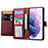 Leather Case Stands Flip Cover Holder S16D for Samsung Galaxy S22 5G