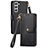 Leather Case Stands Flip Cover Holder S16D for Samsung Galaxy S22 5G Black