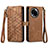Leather Case Stands Flip Cover Holder S17D for Realme V50 5G Brown