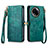 Leather Case Stands Flip Cover Holder S17D for Realme V50 5G Green