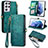 Leather Case Stands Flip Cover Holder S17D for Samsung Galaxy S22 Ultra 5G