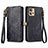 Leather Case Stands Flip Cover Holder S18D for Motorola Moto Edge 30 Fusion 5G Black