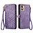 Leather Case Stands Flip Cover Holder S18D for Motorola Moto Edge 30 Fusion 5G Purple