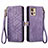 Leather Case Stands Flip Cover Holder S18D for Motorola Moto Edge 30 Pro 5G Purple