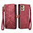 Leather Case Stands Flip Cover Holder S18D for Motorola Moto Edge 30 Pro 5G Red