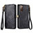 Leather Case Stands Flip Cover Holder S18D for Samsung Galaxy S20 FE 5G Black