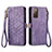 Leather Case Stands Flip Cover Holder S18D for Samsung Galaxy S20 Lite 5G Purple