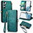 Leather Case Stands Flip Cover Holder S18D for Samsung Galaxy S22 Plus 5G