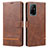 Leather Case Stands Flip Cover Holder SY1 for Oppo A94 5G Brown