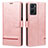 Leather Case Stands Flip Cover Holder SY1 for Oppo Reno7 Lite 5G Pink