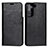 Leather Case Stands Flip Cover Holder T01D for Samsung Galaxy S21 5G Black