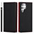 Leather Case Stands Flip Cover Holder T02D for Samsung Galaxy S21 Ultra 5G Black