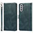 Leather Case Stands Flip Cover Holder T04D for Samsung Galaxy S22 5G Blue