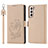 Leather Case Stands Flip Cover Holder T05D for Samsung Galaxy S22 5G