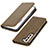 Leather Case Stands Flip Cover Holder T06D for Samsung Galaxy S21 5G Light Brown