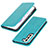 Leather Case Stands Flip Cover Holder T06D for Samsung Galaxy S21 5G Sky Blue