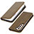 Leather Case Stands Flip Cover Holder T06D for Samsung Galaxy S21 Plus 5G Light Brown
