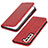 Leather Case Stands Flip Cover Holder T06D for Samsung Galaxy S21 Plus 5G Red