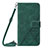 Leather Case Stands Flip Cover Holder Y01B for Apple iPhone 14 Pro Green