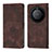 Leather Case Stands Flip Cover Holder Y01B for Huawei Honor Magic5 Lite 5G Brown