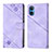 Leather Case Stands Flip Cover Holder Y01B for Huawei Honor X7 Purple